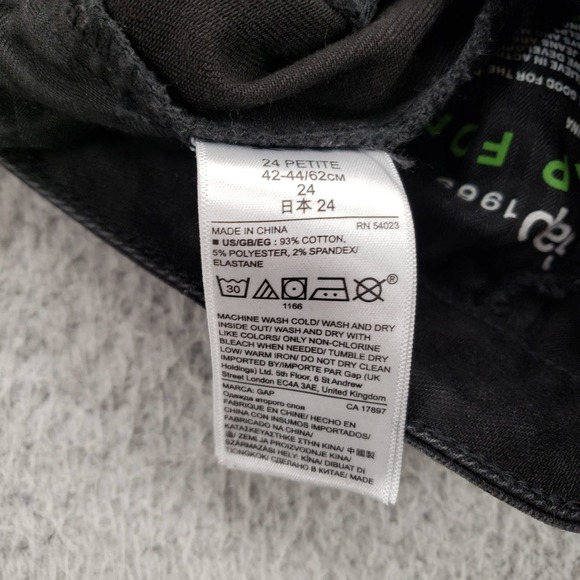 GAP Jeans Womens 24P‎ Petite Black Curvy Trye Skinny Corset Ankle Distressed - Picture 6 of 13